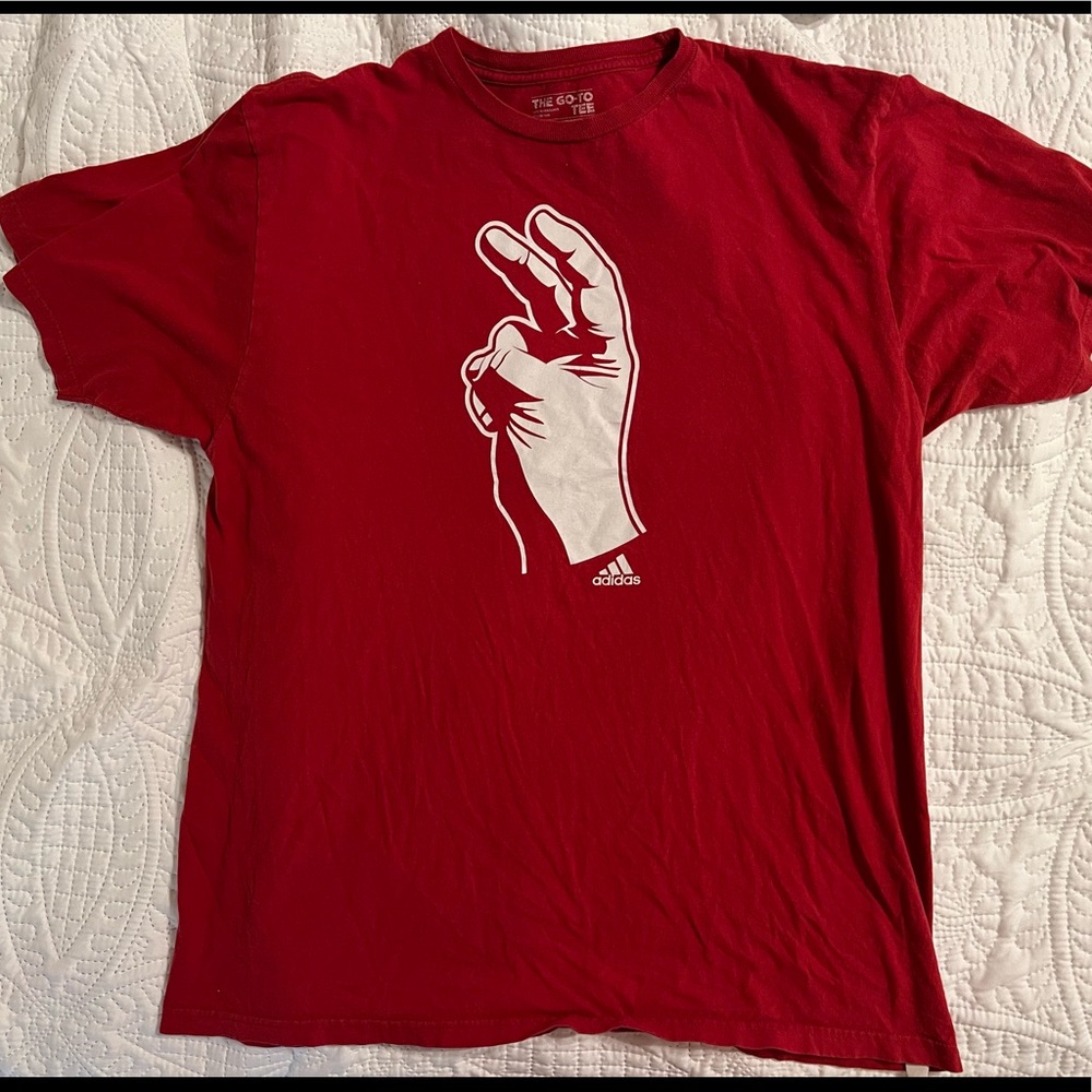 Adidas SMU Mustangs "Pony-Up" hand sign XL Tee